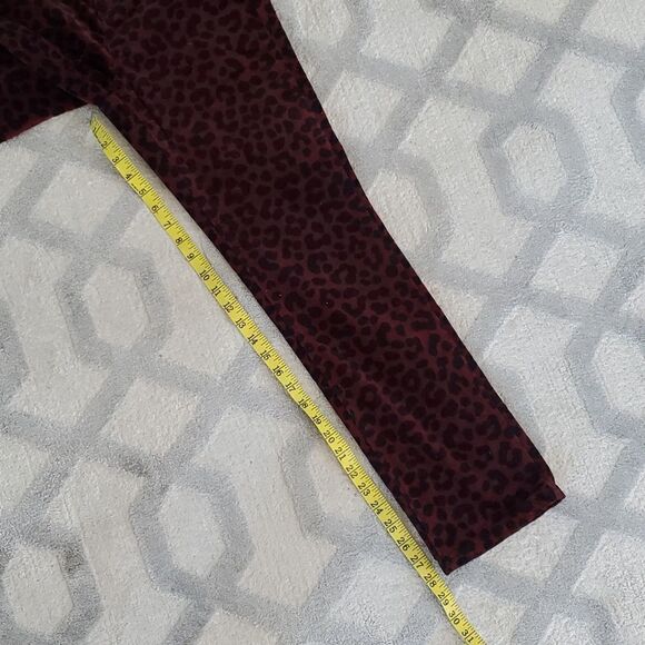 Ann Taylor Velvet High Rise Straight Leg Pant in Leopard Print - Picture 7 of 9